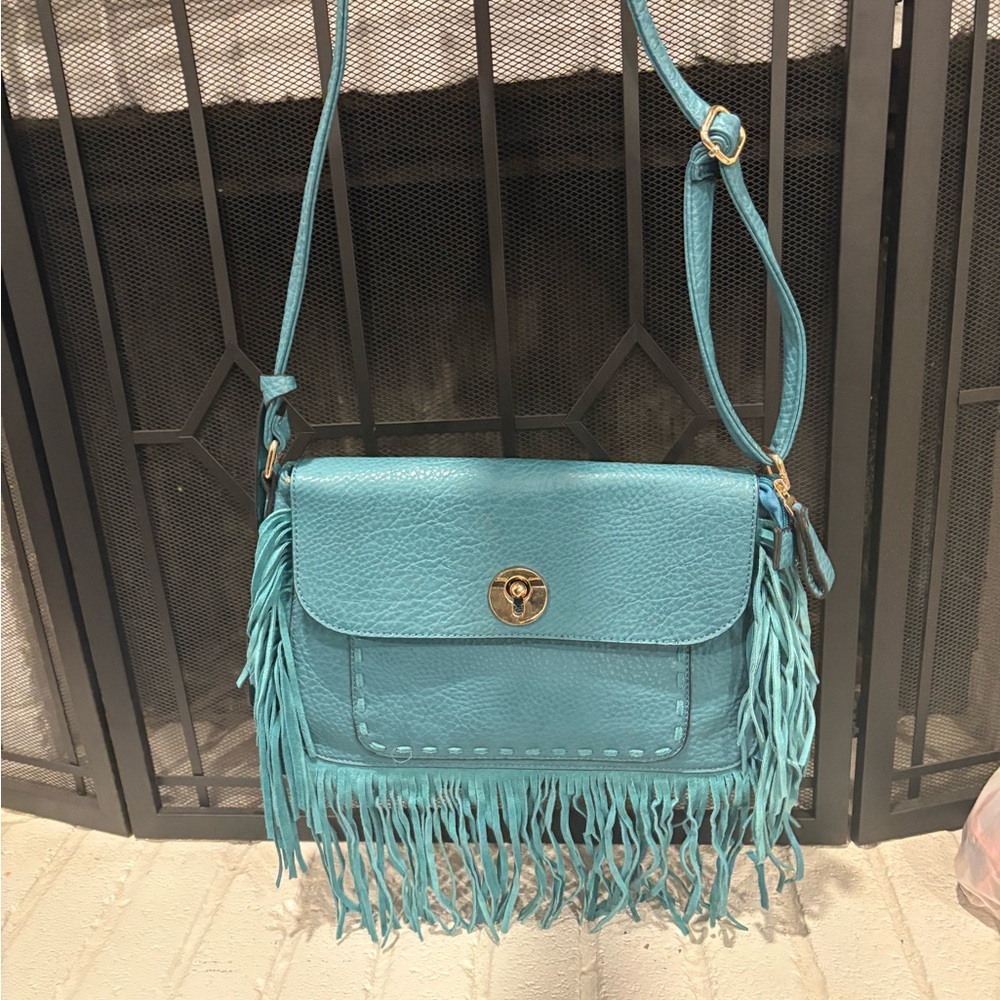 Cameleon Concealed Carry Cross Body Fringe Turquoise
